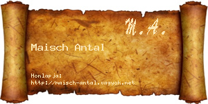 Maisch Antal névjegykártya